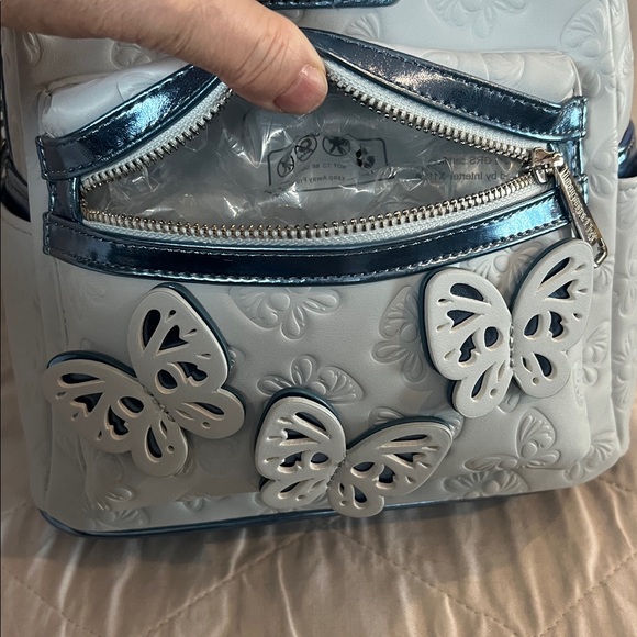 Loungefly Disney Minnie Mouse Blue Butterfly 🦋 Mini Backpack NWT - Picture 6 of 15